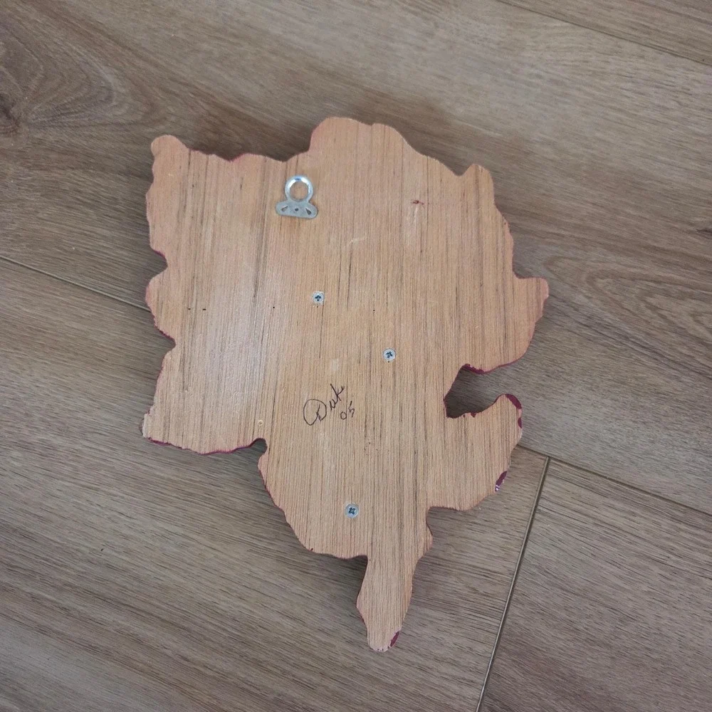 Handcrafted Wooden‎ Deer Wall Art Rustic Home Decor Signed Oak Y2K